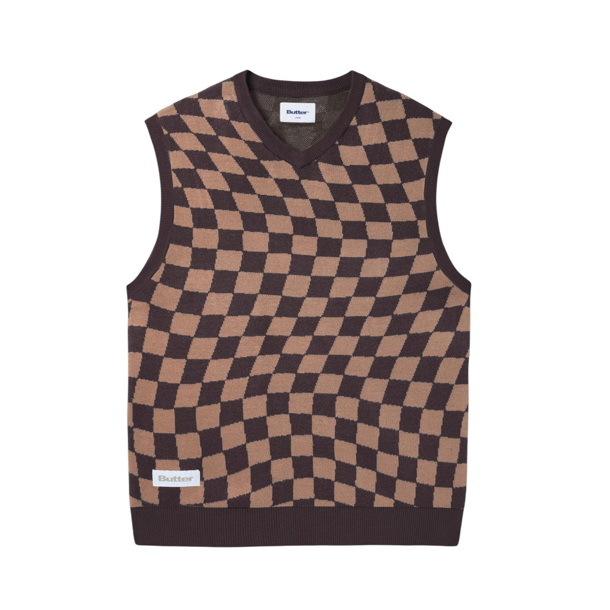 BUTTER GOODS Checker Knit Vest - Chestnut/Oak – UNFOUND PROJECTS