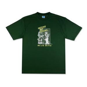 
                  
                    Snitches Get Stiches tee, green or
                  
                