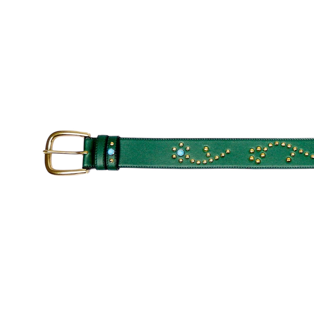 
                  
                    GOLD STUDDED GREEN BELT
                  
                