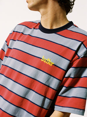 
                  
                    Cape Stipe Tee (grey/brick)
                  
                