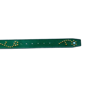 
                  
                    GOLD STUDDED GREEN BELT
                  
                