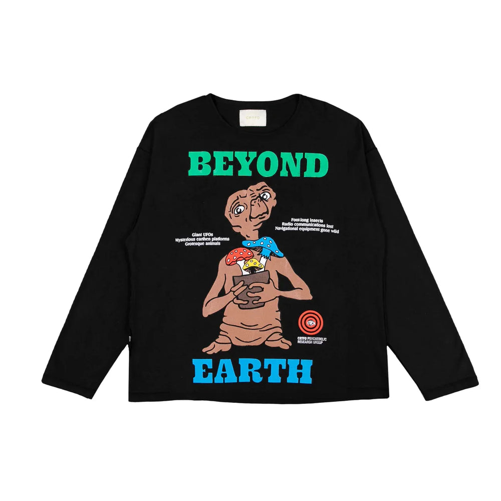 BEYOND EARTH LONG SLEEVE TEE - BLACK