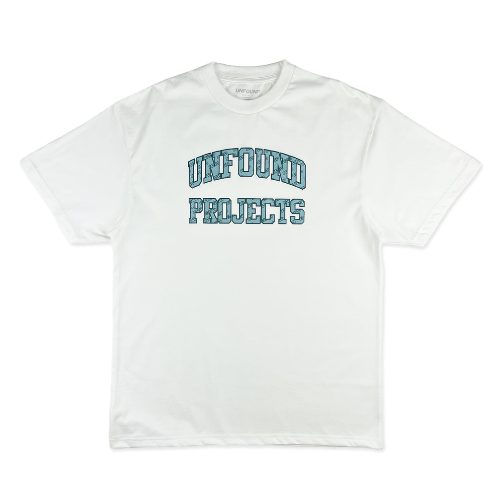 College throw up tee, white