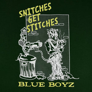 
                  
                    Snitches Get Stiches tee, green
                  
                
