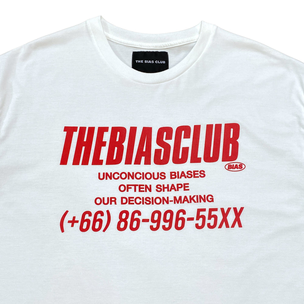 
                  
                    Text Me Front Logo Oversized Tee, White/Red
                  
                