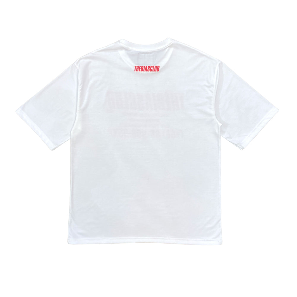 
                  
                    Text Me Front Logo Oversized Tee, White/Red
                  
                