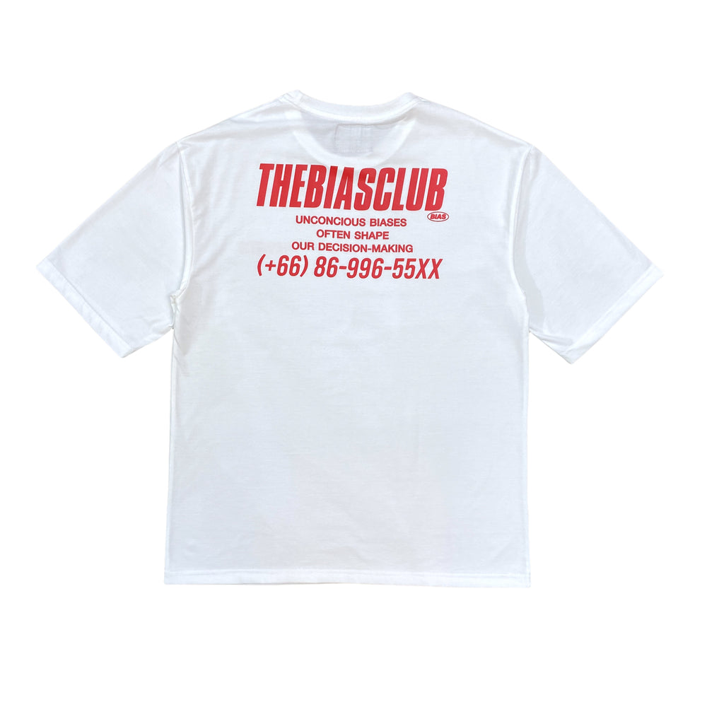 
                  
                    Text Me Back Logo Oversized Tee, White/Red
                  
                
