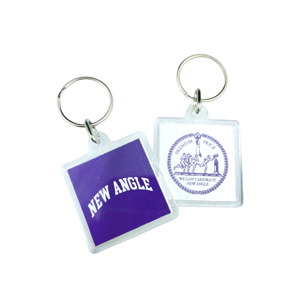 Key Ring Keychain, Purple/White