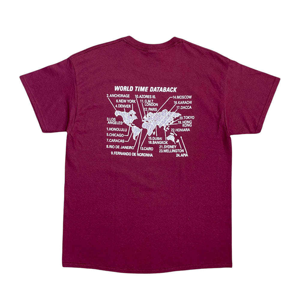 
                  
                    World Time Tee, Burgundy
                  
                