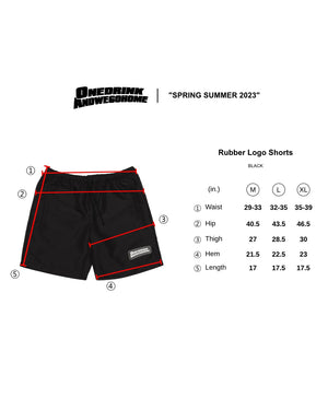 
                  
                    Rubber logo shorts, Black
                  
                