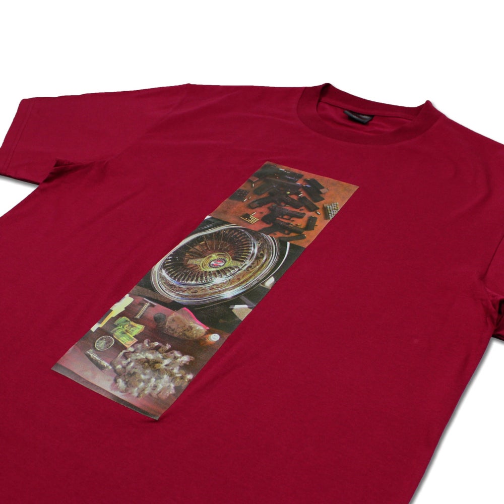 
                  
                    Made In The Hood Tee, Burgundy
                  
                