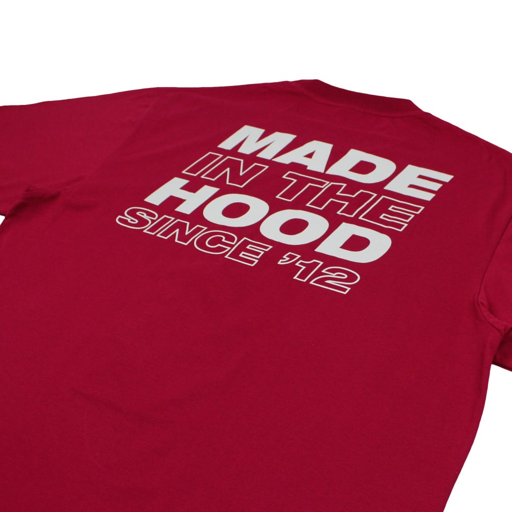 
                  
                    Made In The Hood Tee, Burgundy
                  
                