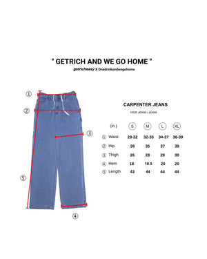 
                  
                    One Drink x Get Rich Easy Carpenter Pants, Washed Blue
                  
                