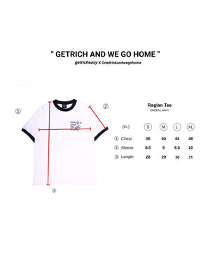 
                  
                    One Drink x Get Rich Easy Ringer Tee, Navy
                  
                
