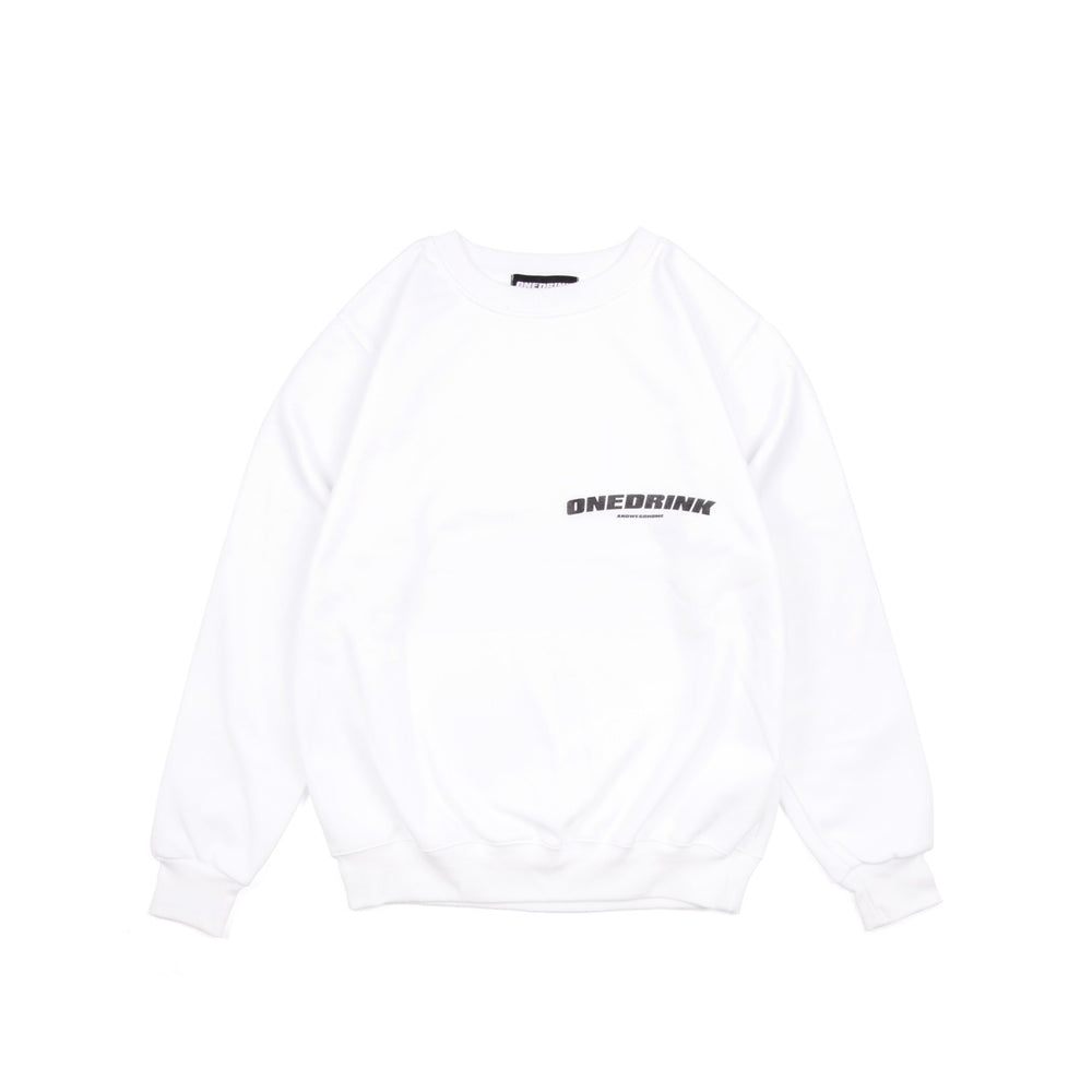 One Drink Logo Sweatshirt, White/Black