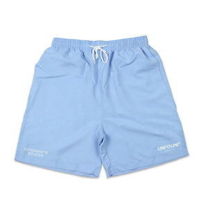 
                  
                    Unfound Projects x Knowwhere Studio Logo Shorts, Light Blue
                  
                