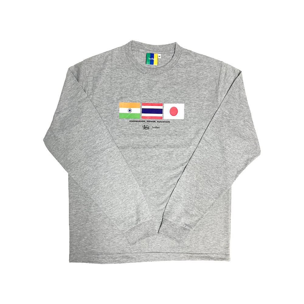 DEN x BEDLAM Nation Long Sleeve Tee, Grey